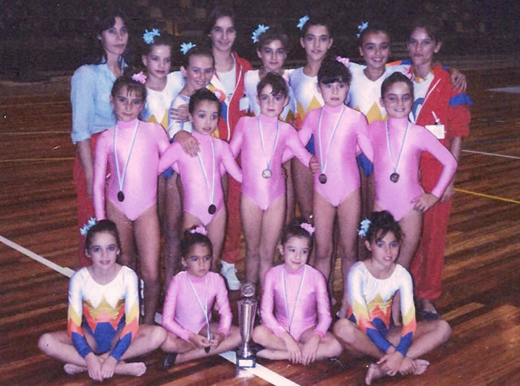 Equipo de Gimnastas Gimnasia Rítmica Club Chamara en Campeonato 1986